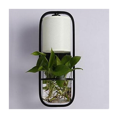 Moderne Iron Creative Potteplante Glas Væglampe