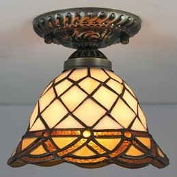European Rural Creative Arts Farvet glas Absorber Dome Lamp Light