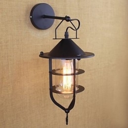 Country Retro Painting Feature til Mini Style Øjenbeskyttelse Ambient Light Wall Sconces
