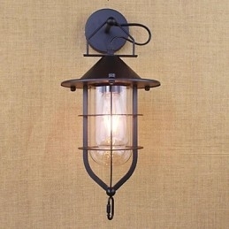 Country Retro Painting Feature til Mini Style Øjenbeskyttelse Ambient Light Wall Sconces