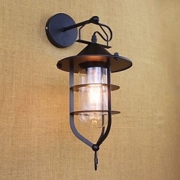 Country Retro Painting Feature til Mini Style Øjenbeskyttelse Ambient Light Wall Sconces