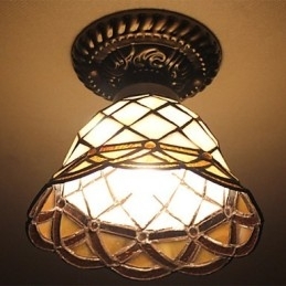European Rural Creative Arts Farvet glas Absorber Dome Lamp Light