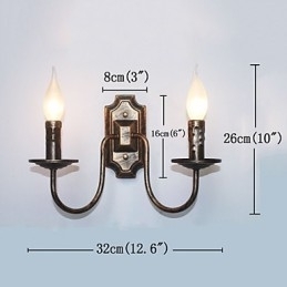 Retro Simpel Væglampe Gang Gang Dobbelt Hovedlampe Soveværelse Stue Væglampe Belysning