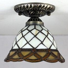 European Rural Creative Arts Farvet glas Absorber Dome Lamp Light