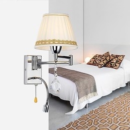 Modern Contemporary Rustic Lodge Modern Contemporary Country Chrome Feature for Crystal Swing Arm Wall Lamp