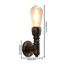 Væglampe Væglamper Vægjern Væglampe Stum Sort Lyssværd Lampe På Væg