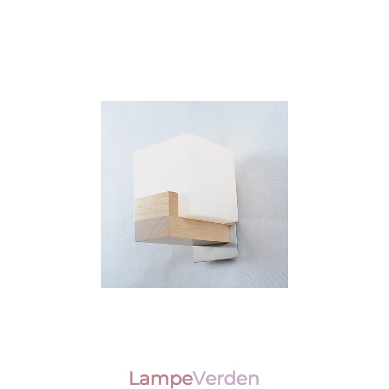 Enkel væglampe Sengebordslampe med glasskærm og massivt træ til kommode i soveværelset Stue Babyværelse College sovesal Sofabord Bogreoler