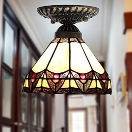 European Rural Creative Arts Farvet glas Absorber Dome Lamp Light