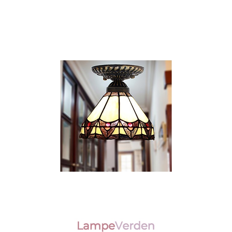 European Rural Creative Arts Farvet glas Absorber Dome Lamp Light