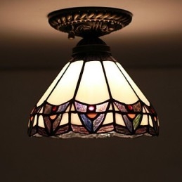 European Rural Creative Arts Farvet glas Absorber Dome Lamp Light