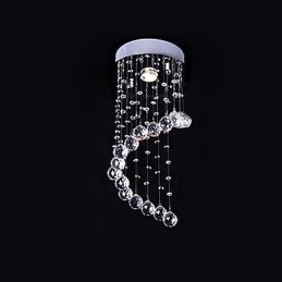 Moderne moderne krystal galvaniseret metal lysekrone Flush Mount