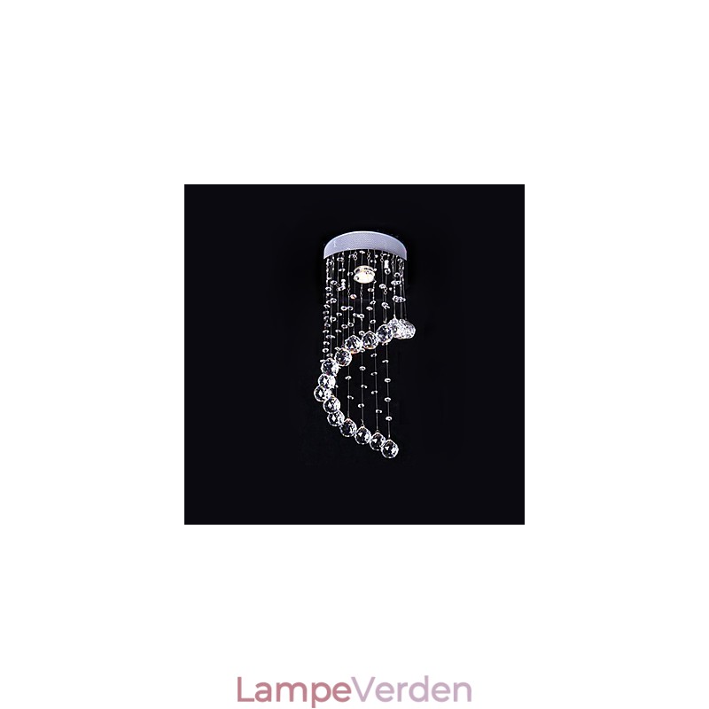 Moderne moderne krystal galvaniseret metal lysekrone Flush Mount