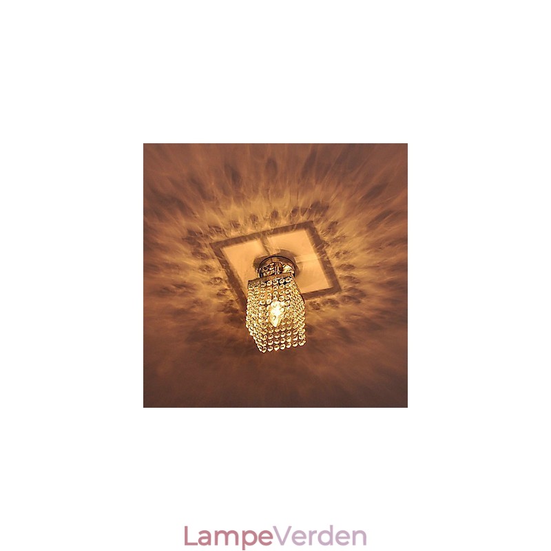 Moderne moderne krystalmaleri i ministil Flush Mount