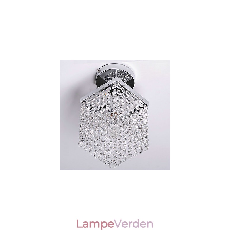 Moderne moderne krystalmaleri i ministil Flush Mount