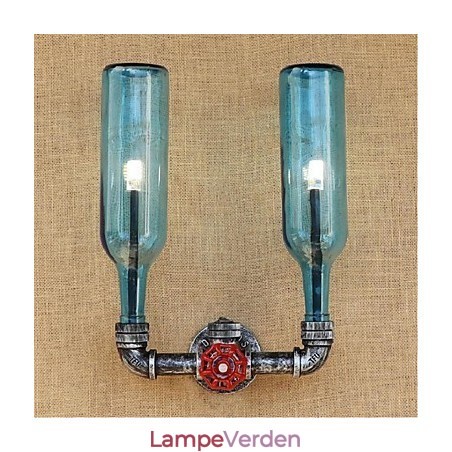Retro Industriel Vindkontakt Vandflaske Væglampe Væg Lyseblå Retro Industriel Vindkontakt Vandflaske Væglampe Væg Lyseblå