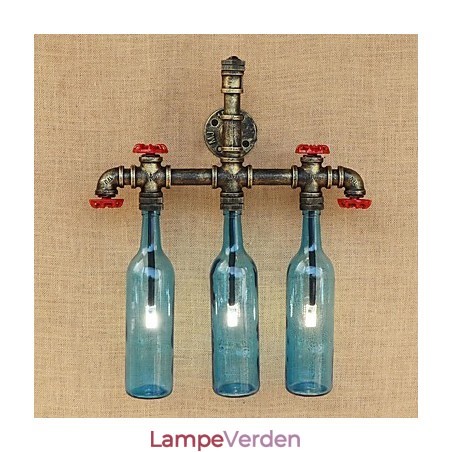 Retro Industriel Vindkontakt Vandflaske Væglampe Væg Lyseblå Retro Industriel Vindkontakt Vandflaske Væglampe Væg Lyseblå
