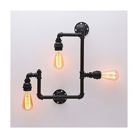 3 Heads Vintage Industrial Pipe Væglamper Sort Creative Lights Restaurant Cafe Bar Dekorationsbelysning 3 Heads Vintage Industrial Pipe Væglamper Sort Creative Lights Restaurant Cafe Bar Dekorationsbelysning