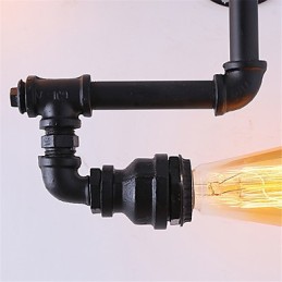 3 Heads Vintage Industrial Pipe Væglamper Sort Creative Lights Restaurant Cafe Bar Dekorationsbelysning