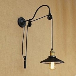 Løftende Spisestue Væglampe Med Justerbar Gevind Længde Retro Kreativ Karakter Soveværelse Væglampe Jern
