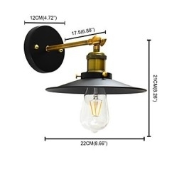 Mal Enkeltvæg Jern Væglampe Stum Sort Lyssværd Lampe På Væg