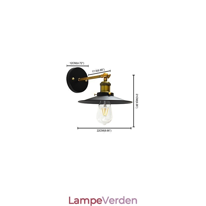 Mal Enkeltvæg Jern Væglampe Stum Sort Lyssværd Lampe På Væg