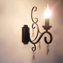 Krystal stearinlys Lampe Jern Kreativ Personlighed Korridor Trappedekoration Sengelampe Væglampe