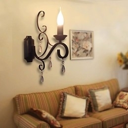 Krystal stearinlys Lampe Jern Kreativ Personlighed Korridor Trappedekoration Sengelampe Væglampe