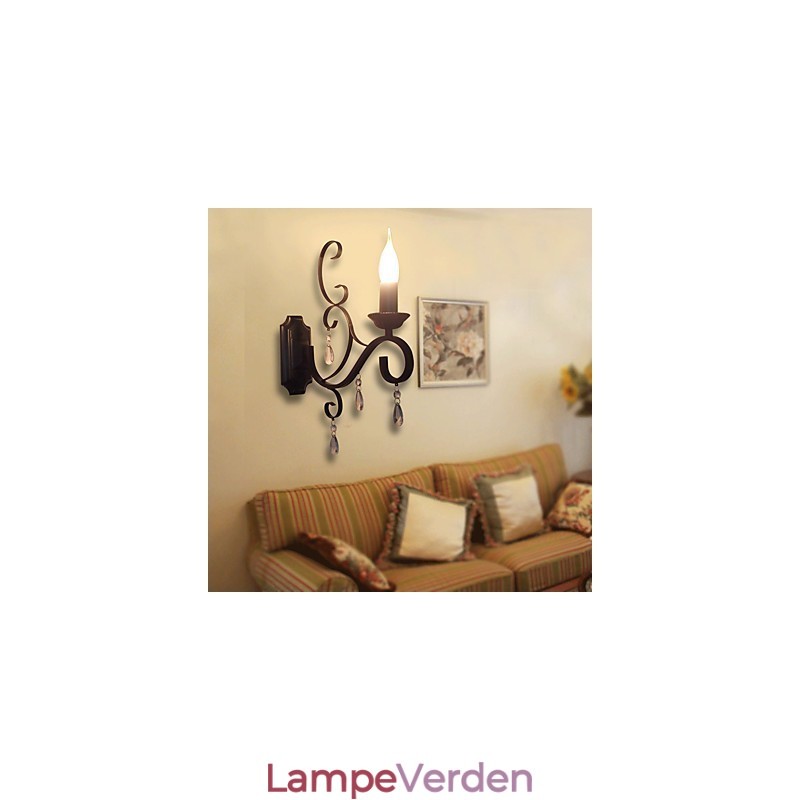 Krystal stearinlys Lampe Jern Kreativ Personlighed Korridor Trappedekoration Sengelampe Væglampe