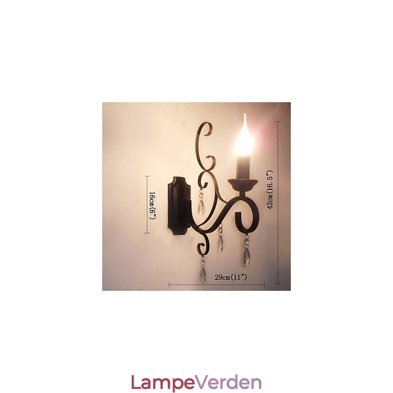 Krystal stearinlys Lampe Jern Kreativ Personlighed Korridor Trappedekoration Sengelampe Væglampe