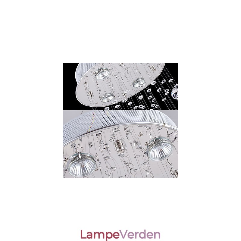 Krystal Pendel Lysekrone Belysning 5 Lys Sølv Canpoy Klar K9 Krystal Helix Loftslamper