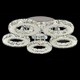 Crystal Flush Mount 5 lys moderne gennemsigtig galvanisering rustfrit stål