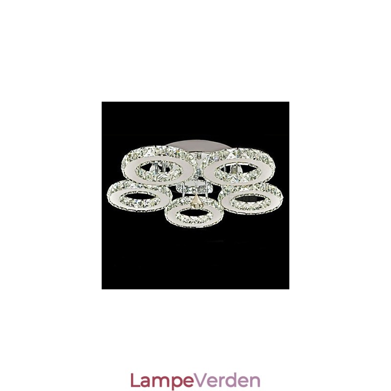 Crystal Flush Mount 5 lys moderne gennemsigtig galvanisering rustfrit stål