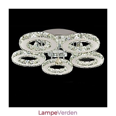 Crystal Flush Mount 5 lys moderne gennemsigtig galvanisering rustfrit stål Crystal Flush Mount 5 lys moderne gennemsigtig galvanisering rustfrit stål