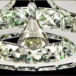 Crystal Flush Mount 5 lys moderne gennemsigtig galvanisering rustfrit stål