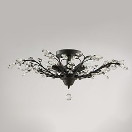 Vintage Crystal Flush Mount Metal maleri Sort ELLER Guld