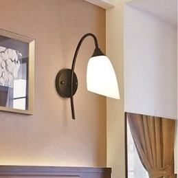 Sort American Simple Soveværelseslampe Fishing Bedside Væglampe