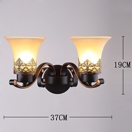 Dobbelthoved Amerikansk landskab vintage metal med glas væglampe til kantinen stuen Entry Foyer Dekorer væglampe