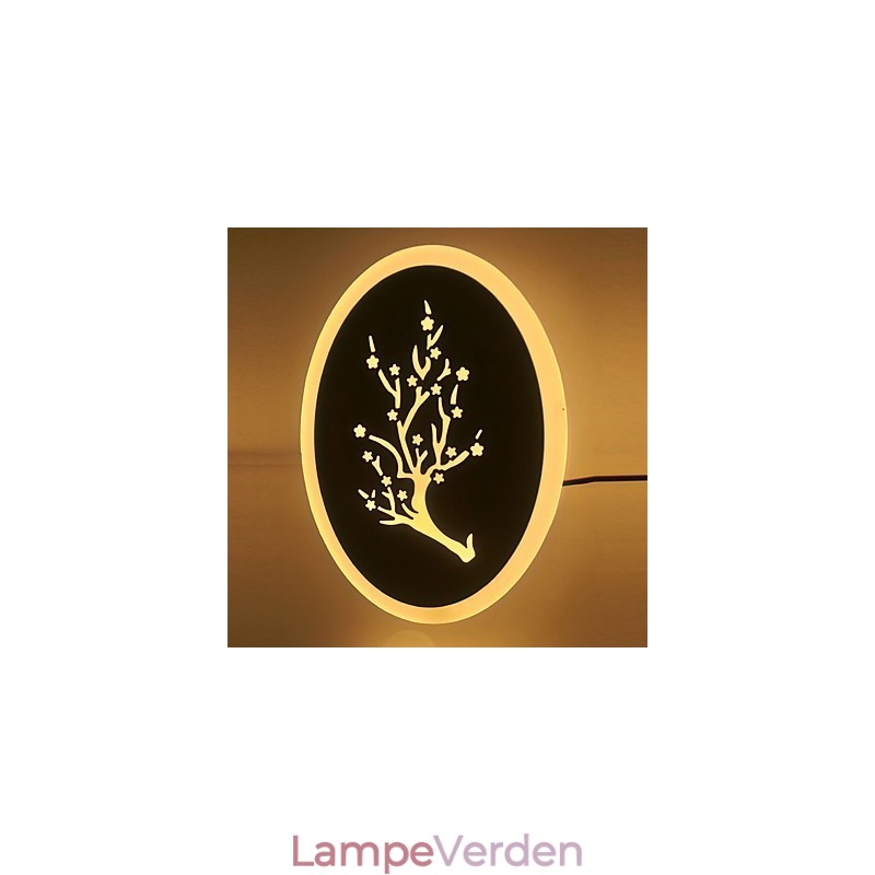 Blomme udskåret akryl scrub væglampe rundformet sengelampe korridor lys varm hvid AC220V