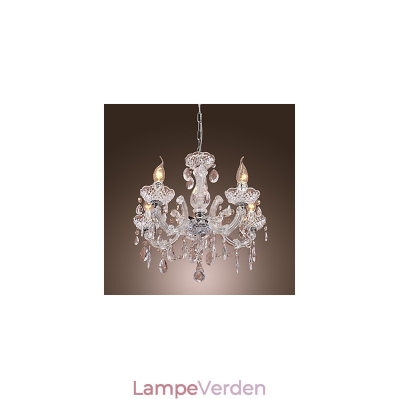 Upligh krom loftslampe stearinlys akryl armatur lysekrone pendel