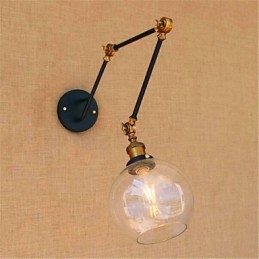 Rustik Lodge kromfunktion til svingarm Ambient lys Svingarmslys væglampe