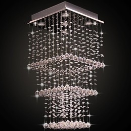 Moderne moderne krystal galvaniseret metal Flush Mount