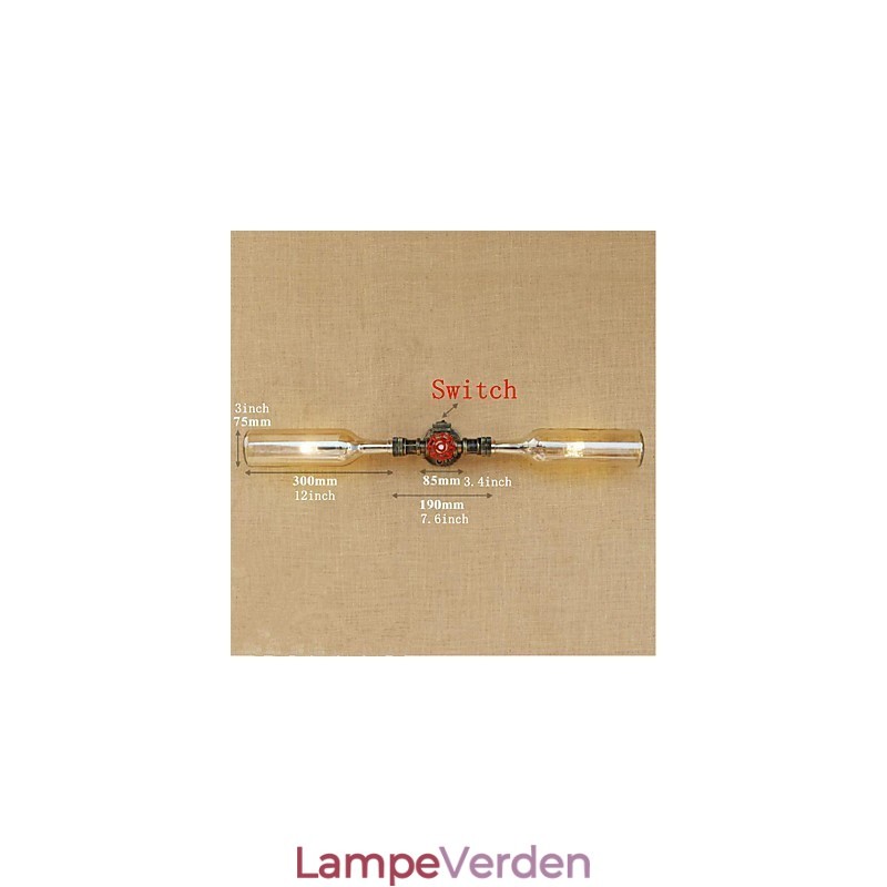 Retro American Village Creative Industry Wind Designer Vandflaske Væglampe Væglampe Rav