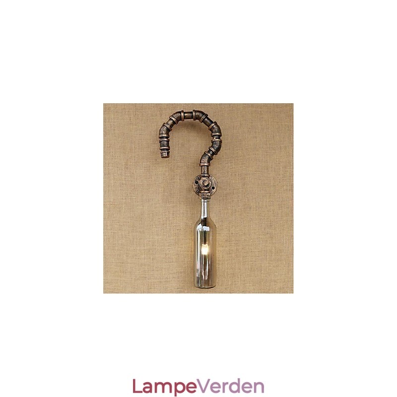 Retro American Village Creative Industry Wind Designer Vandflaske Væglampe Væg lysegrå