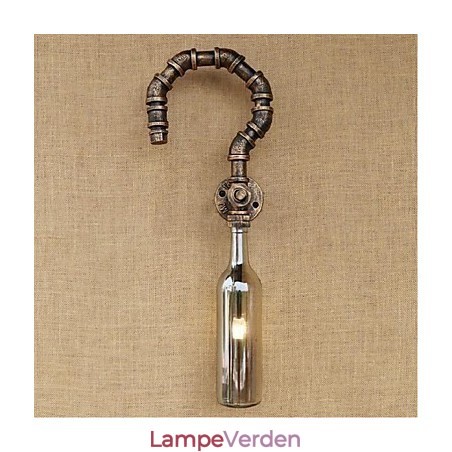 Retro American Village Creative Industry Wind Designer Vandflaske Væglampe Væg lysegrå