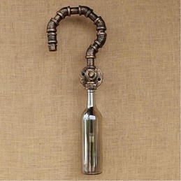 Retro American Village Creative Industry Wind Designer Vandflaske Væglampe Væg lysegrå