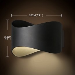 Moderne moderne sort oxid-finish-funktion til Mini Style Ambient Light Wall Sconces Wall Light
