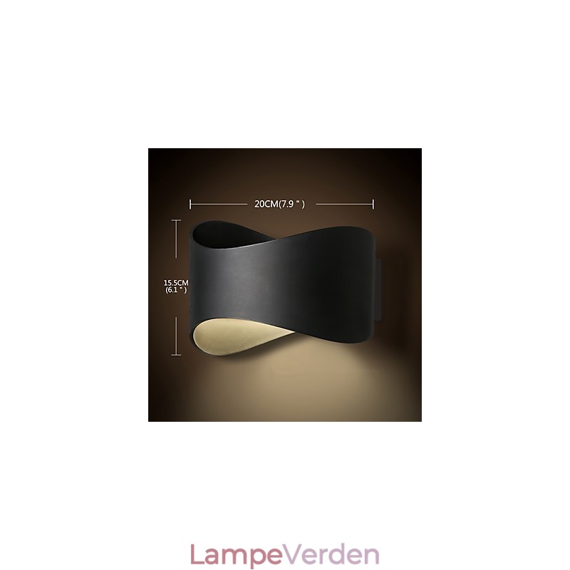 Moderne moderne sort oxid-finish-funktion til Mini Style Ambient Light Wall Sconces Wall Light