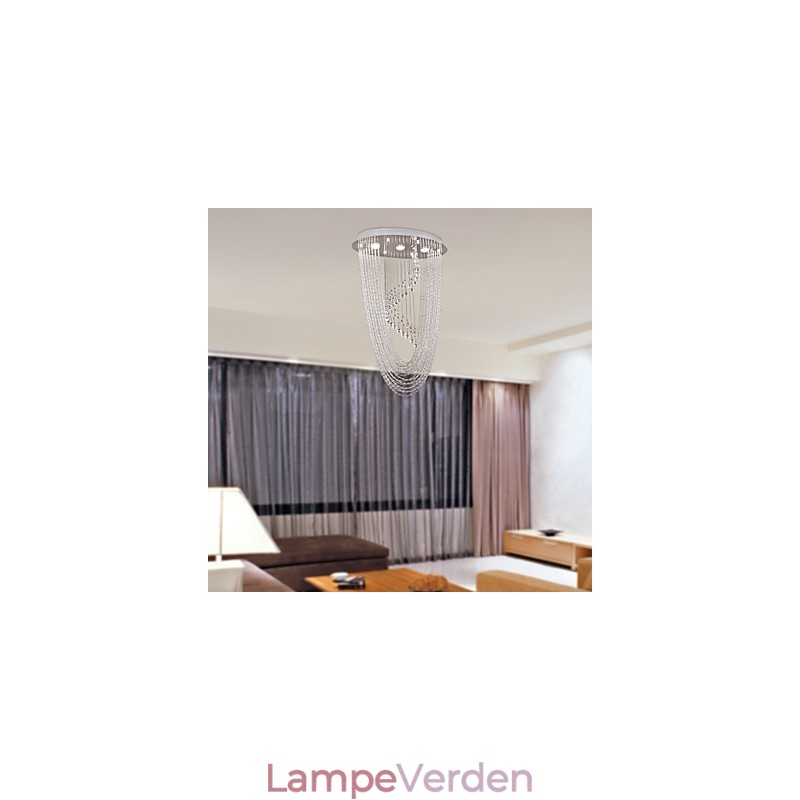 Moderne moderne krystal krom lysekrone Flush Mount