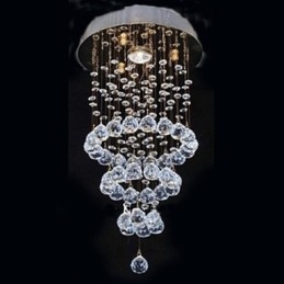 Moderne moderne krystal galvaniseret metal Flush Mount
