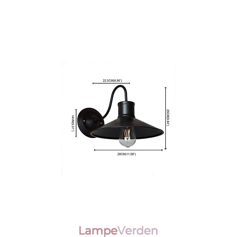 Væglampe Væglamper Vægjern Væglampe Stum Sort Lyssværd Lampe På Væg